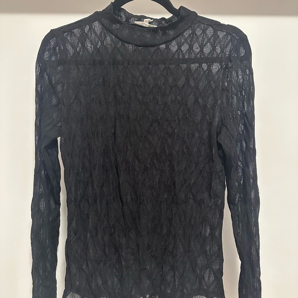Maurices Tops - Maurices Black Sheer Mock-neck